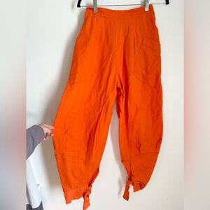 Free people FP beach size XS orange relaxed pants summer boho indie